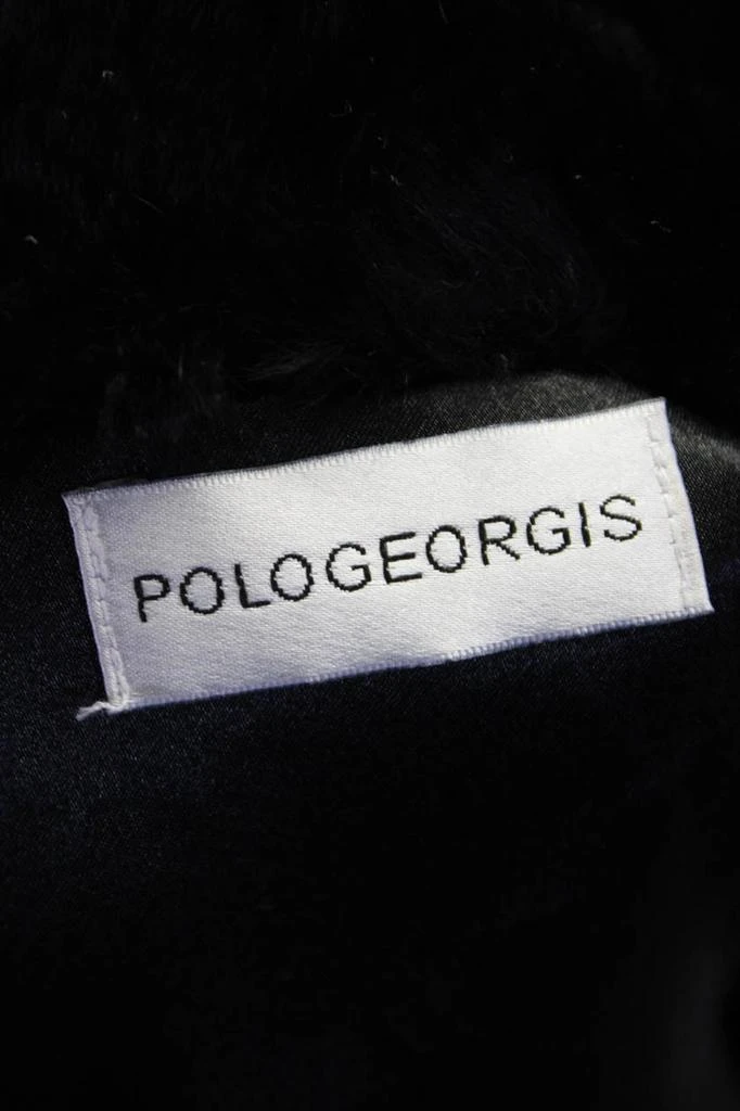 Pologeorgis Womens Rabbit Fur Bolero Shrug Cropped Jacket Black 4