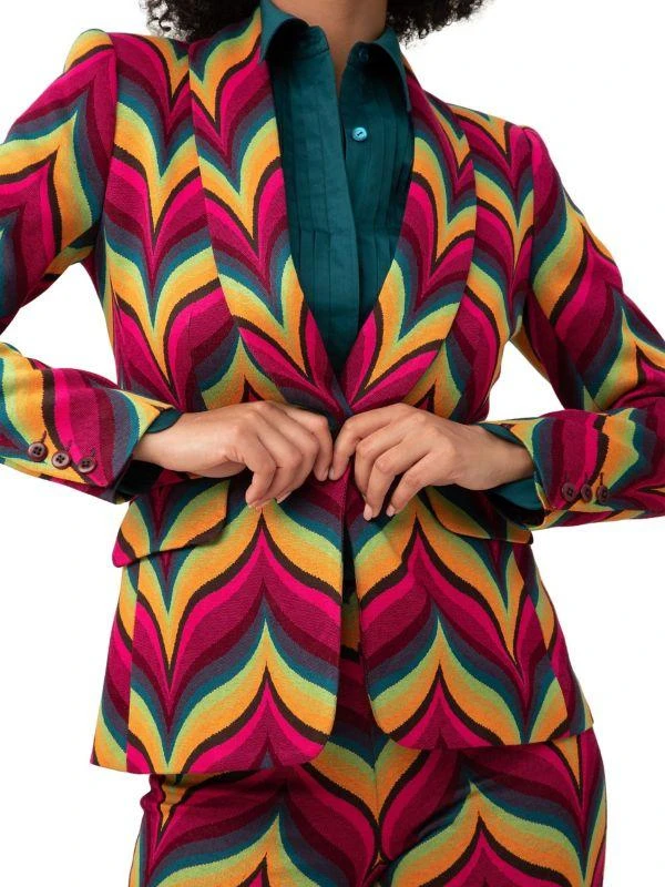 Trina Turk West Village Chevron Jacquard Blazer 4