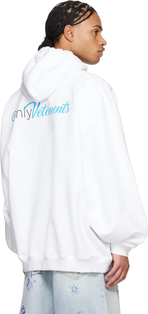 Vetements White 'Only Vetements' Oversized Hoodie 3