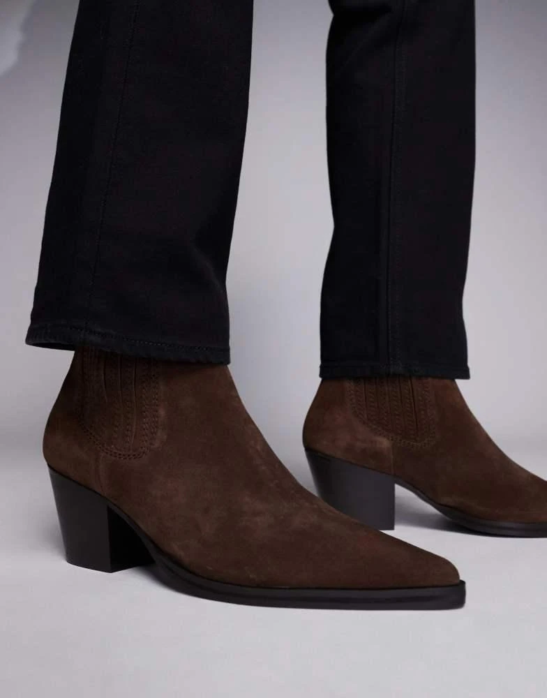 ASOS ASOS DESIGN chelsea boots in brown suede with cuban heel 1
