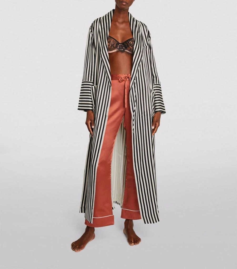 OLIVIA VON HALLE Striped Long Capability Robe 2