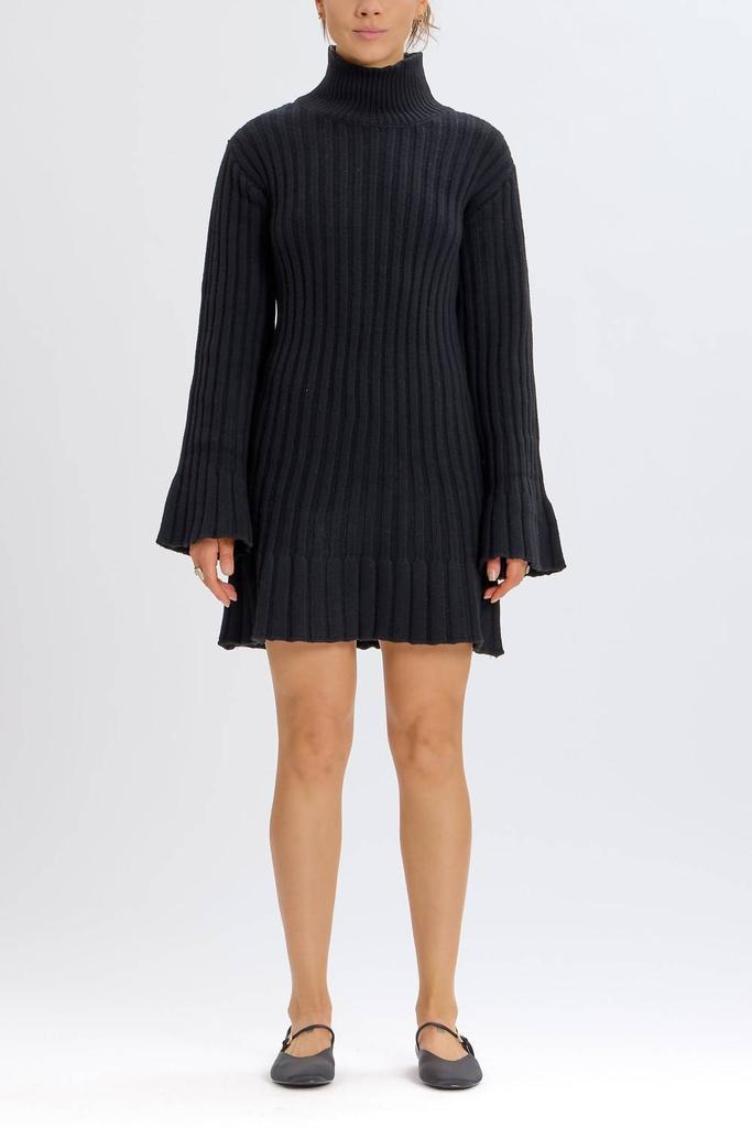 Something Navy Something Navy - Ribbed Turtleneck Sweater Mini Dress