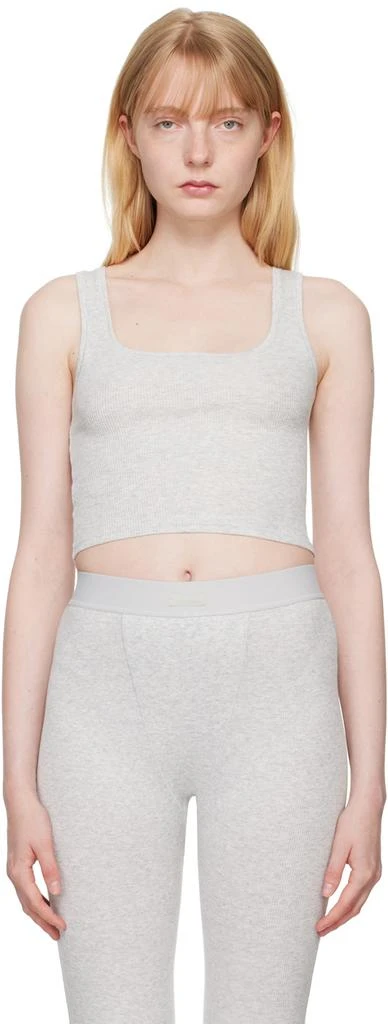 SKIMS Gray Cotton Rib Tank Top 1