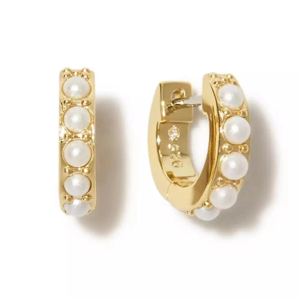 Ana Luisa Pearl Huggie Hoops - Ashley