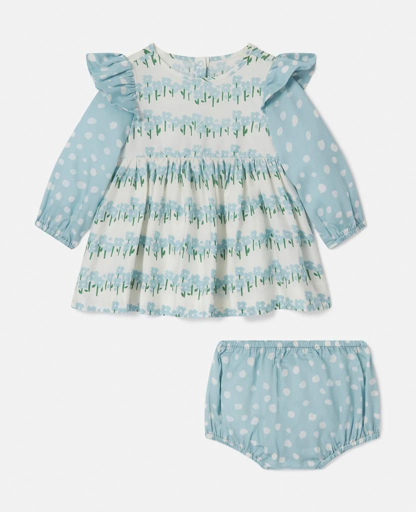 Stella McCartney Stella McCartney - Floral Pattern Dress and Bloomers Set, Woman, Cream and blue, Size: 6m 1