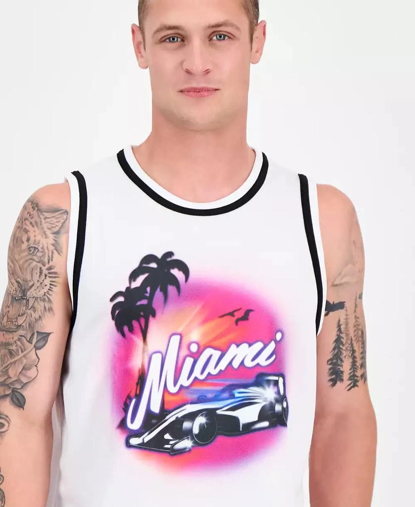 Hugo Boss Men's Miami Drapes Slim Fit Textured Graphic Tank 3