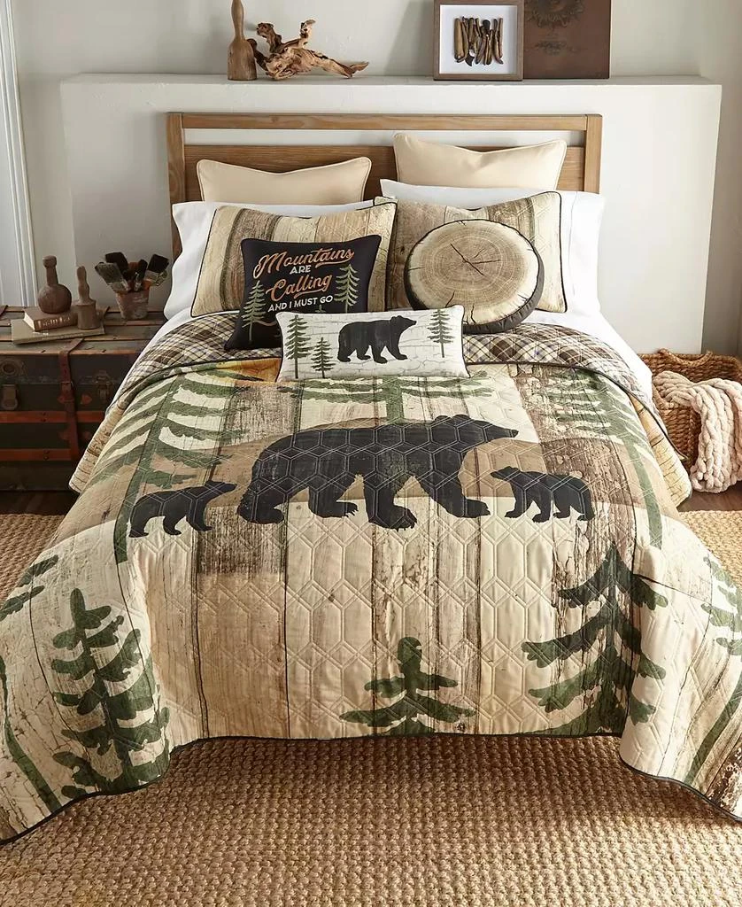 Donna Sharp Painted Bear Mountain Decorative Pillow, 18" x 18" 3