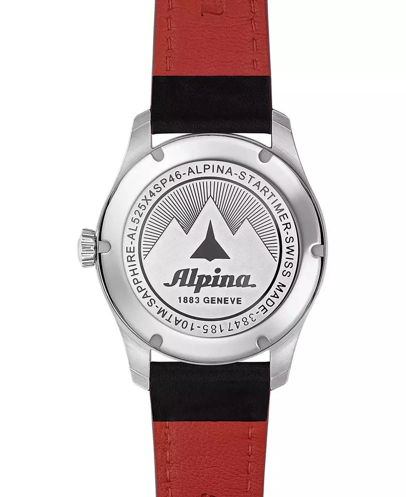 Alpina Men's Swiss Automatic Startimer Black Leather Strap Watch 41mm 3