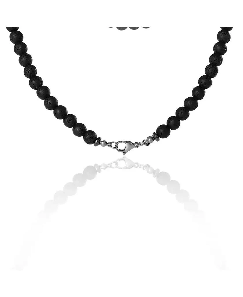 Lucky Brand Men s Lava Rock 
Lapis Beaded 22

 Necklace, Silver Tone Barrel Accents 5