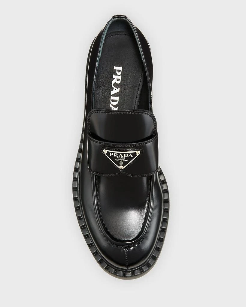 Prada Leather Triangle Logo Loafers 6