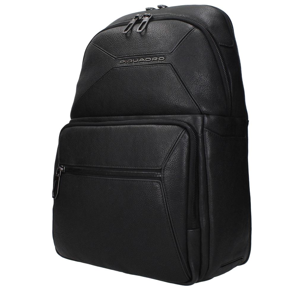 PIQUADRO Piquadro Black Leather Backpacks