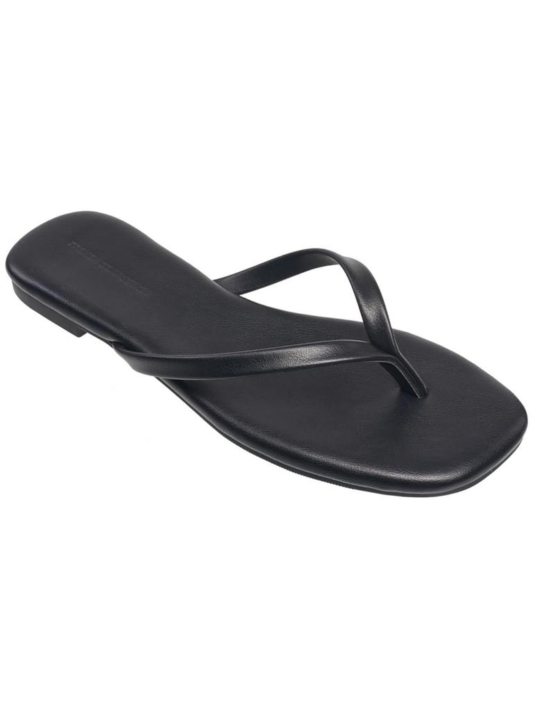 French Connection Womens Faux Leather Thong Flip-Flops