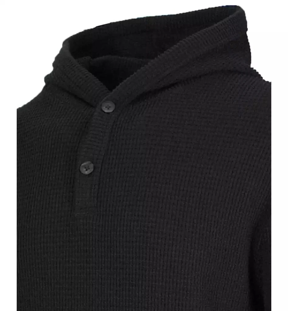 Blue Ice Men's Regular-Fit Waffle Knit Thermal Henley Hoodie 3