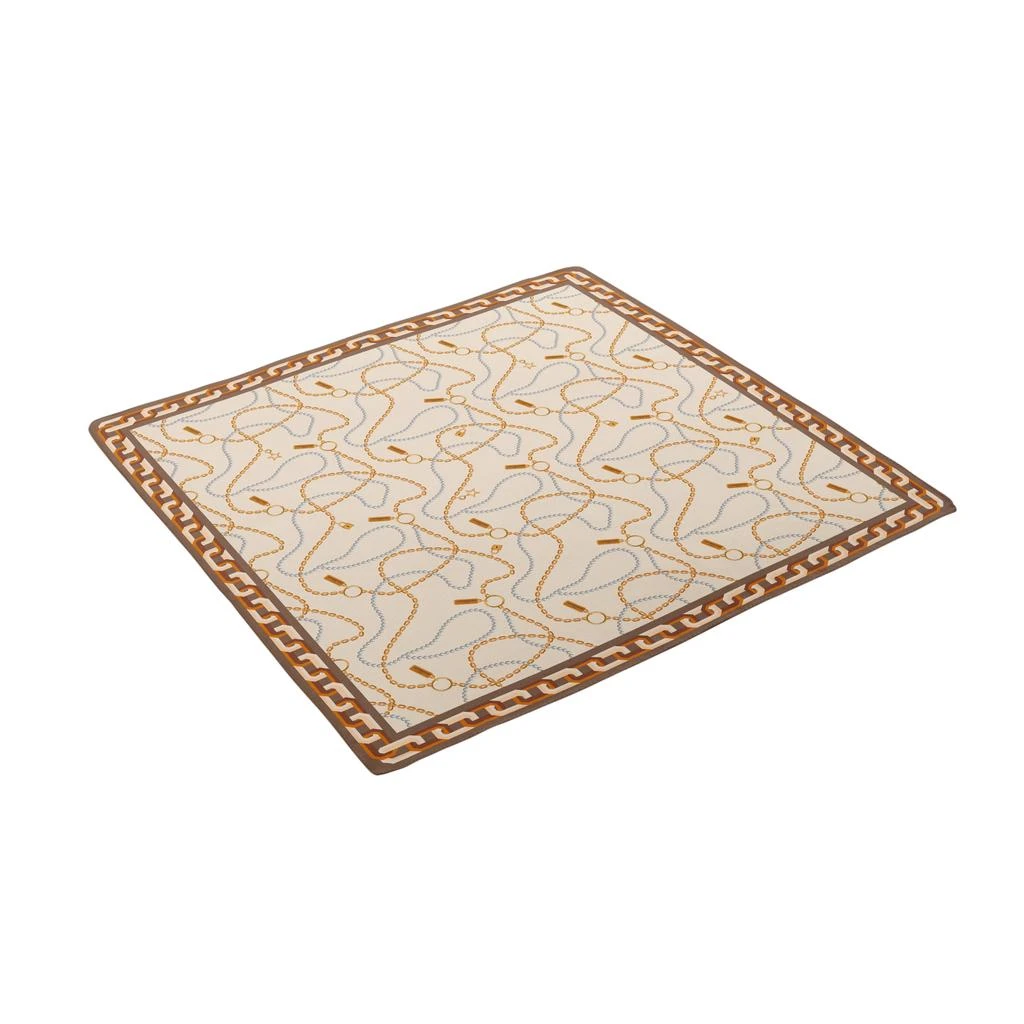 LePARMENTIER Paris Heritage Chain and Pearls Silk Square Scarf 2