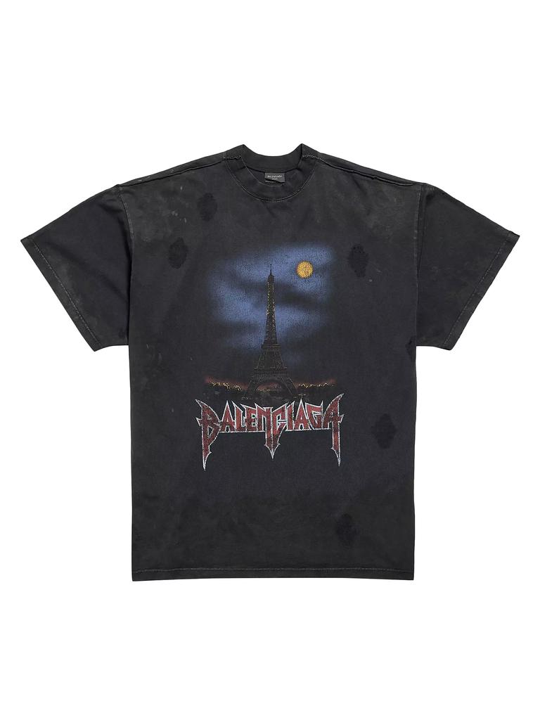 Balenciaga Paris Moon Double Front Oversized T-Shirt - Free