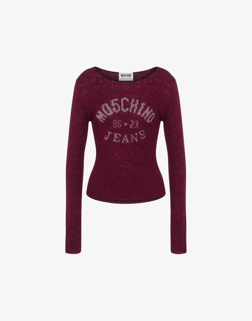 Moschino Jeans Mohair Wool Blend Pullover With Logo 1