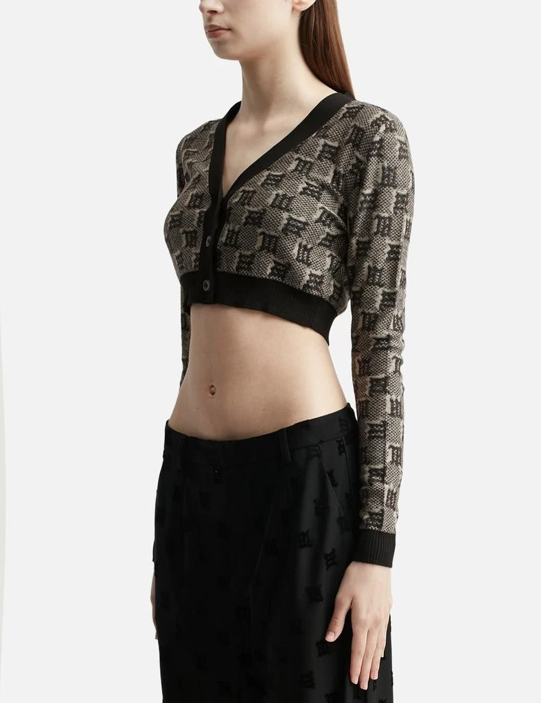 Misbhv Silk Wool Knitted Monogram Cropped Cardigan 2