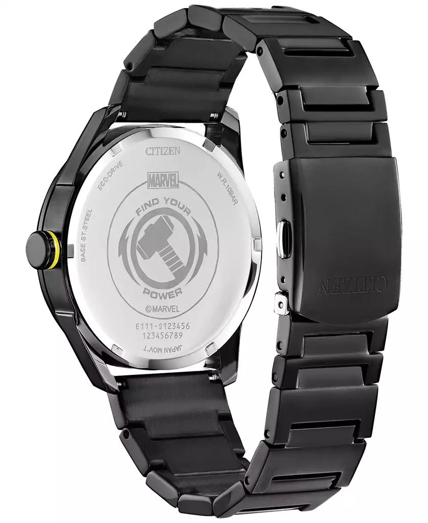 Citizen Citizen Men's Eco-Drive Marvel Thor Black Ion-Plated Stainless Steel Bracelet Watch 42mm 3