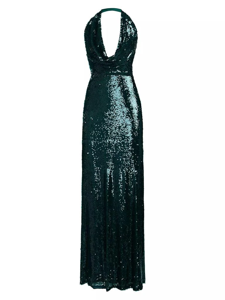 HALSTON Tova Sequin Halterneck Gown 1