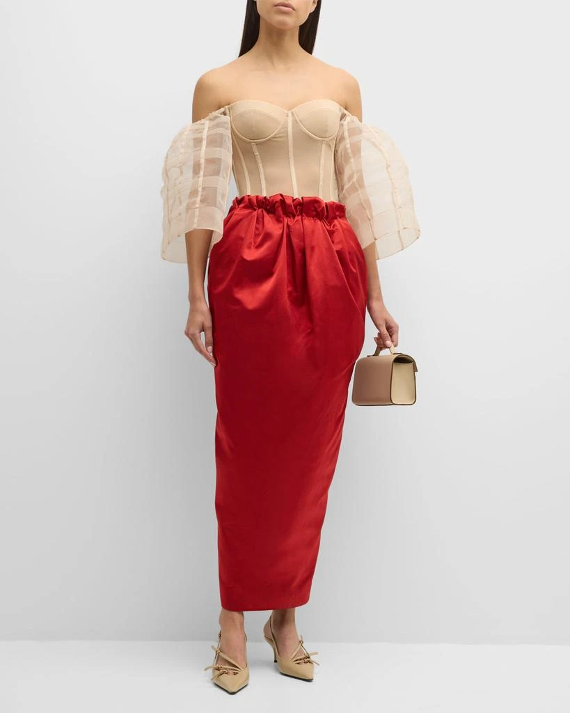 Hellessy Emma Off-The-Shoulder Corset Silk Duchess Maxi Dress 3
