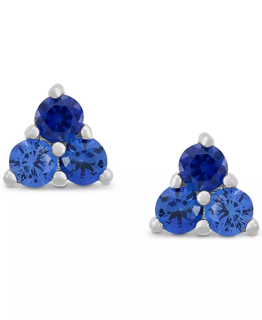 Macy's 3-Pc. Set Lab-Created Sapphire Stud & Hoop Earrings (3-3/4 ct. t.w.) in Sterling Silver 10