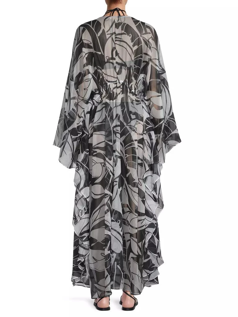 Ramy Brook Austin Palm-Print Caftan Cover-Up Dress 5