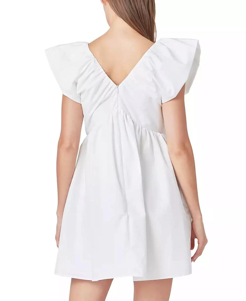 Endless Rose Women's Contrast-Bow Flutter Sleeve Mini Dress 2