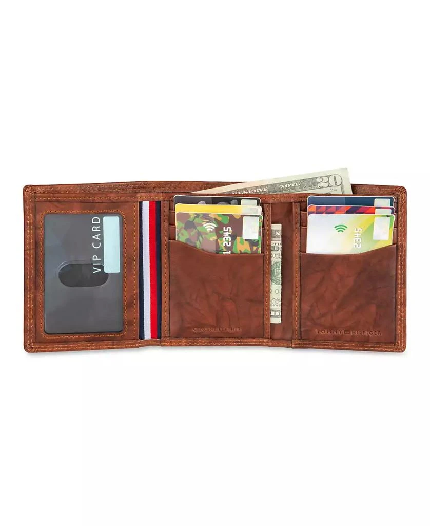 Tommy Hilfiger Men's RFID Huck Leather Trifold Wallet 6