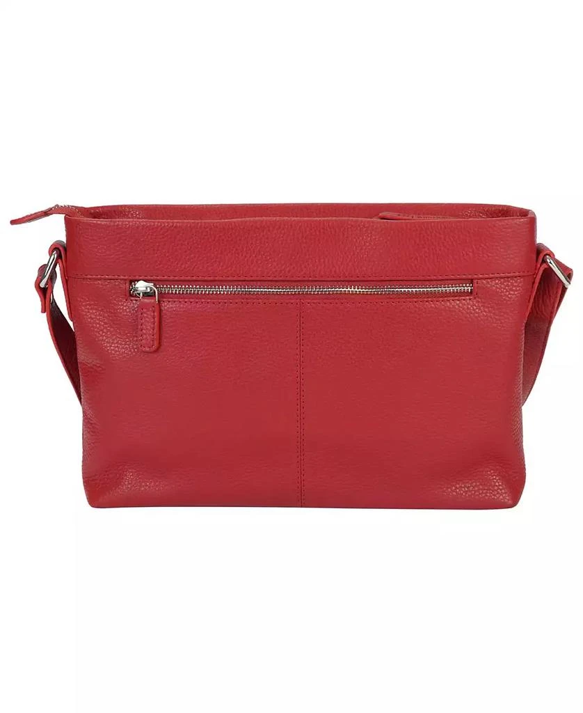 Mancini Leather Goods Pebble Loretta Leather Crossbody Handbag with Organizer 2