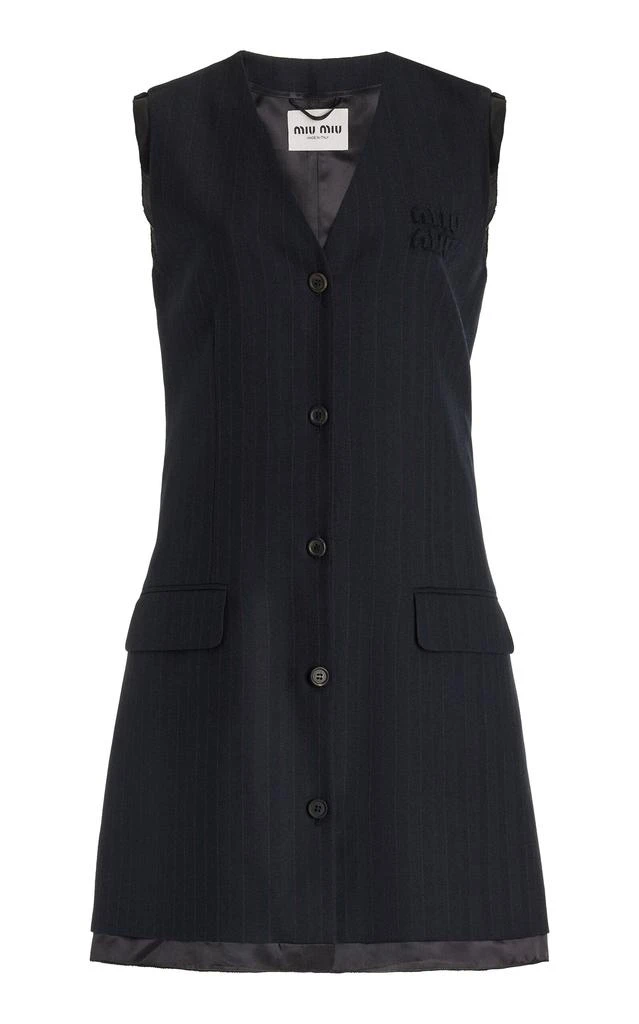 Miu Miu Pinstriped Mini-dress, Women, Navy, Size 38