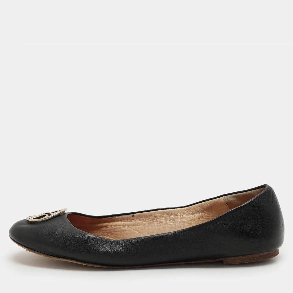 Leather flats Carolina Herrera Black size 39 EU in Leather  Carolina Herrera Black Leather Flats display picture 1
