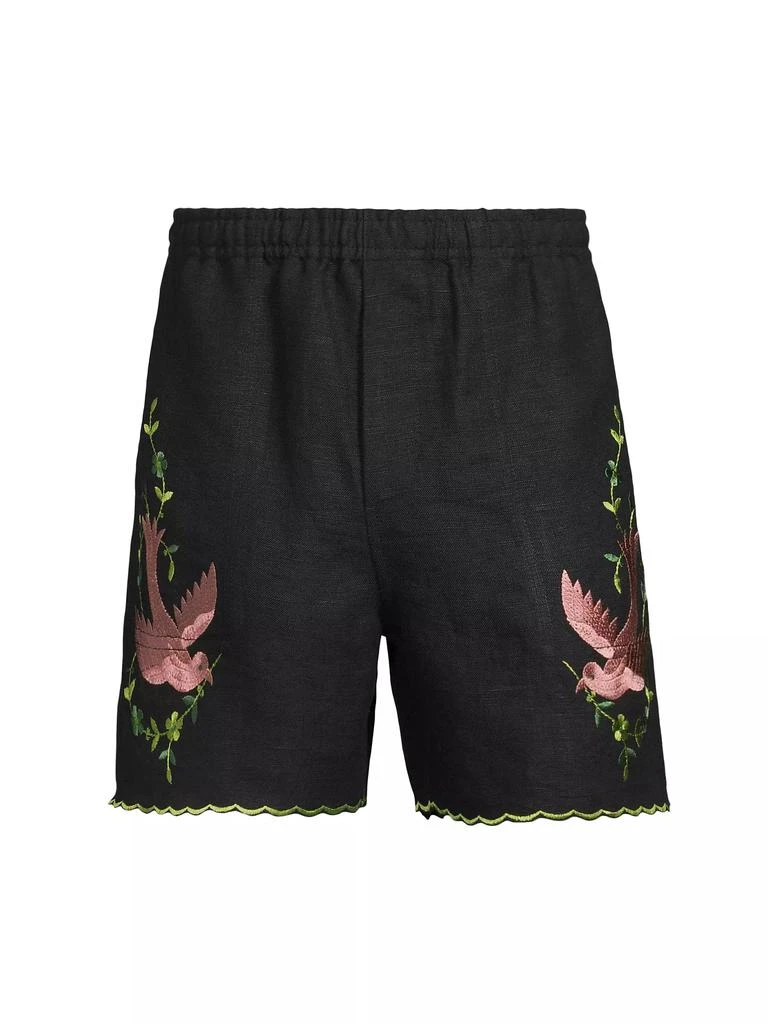 Bode The Crane Estate Rosefinch Linen Shorts 1