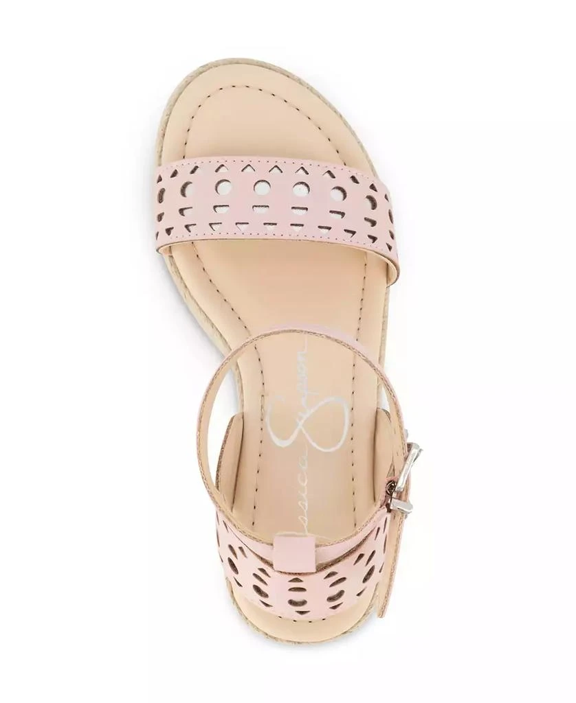 Jessica Simpson Little and Big Girls Asha Perf Jute Wedge Sandals 4
