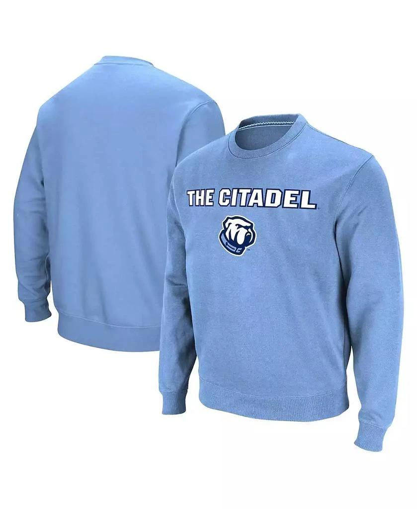 Colosseum Men's Light Blue Citadel Bulldogs Arch & Logo Pullover Sweatshirt 1