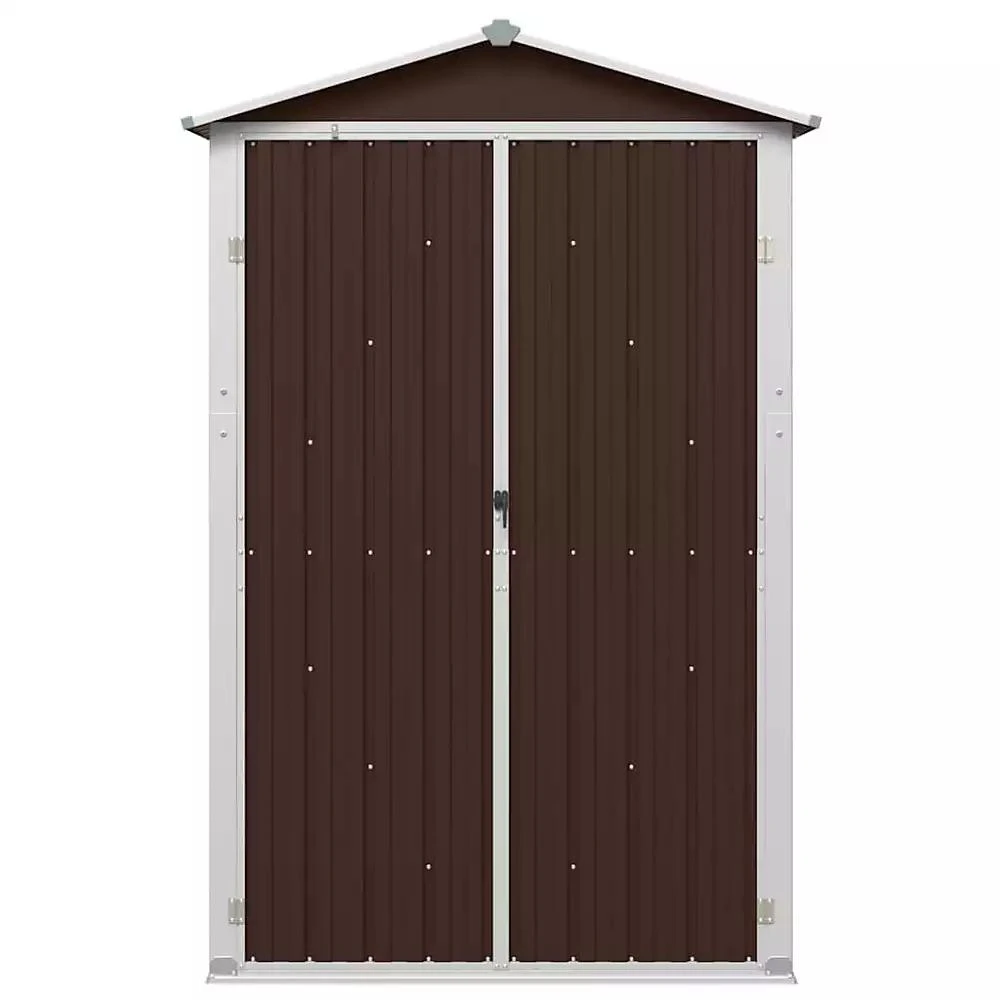vidaXL Garden Shed Brown Galvanized Steel and Plastic 8