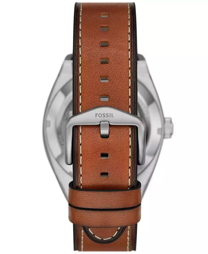 Fossil Men's Everett Automatic Brown Leather Watch 42mm 3