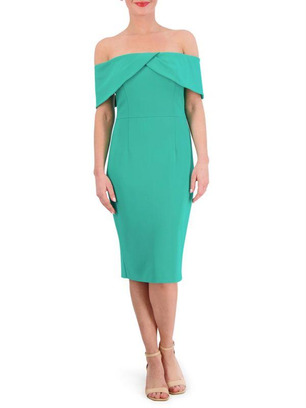 Vince Camuto Off Shoulder Sheath Midi Dress