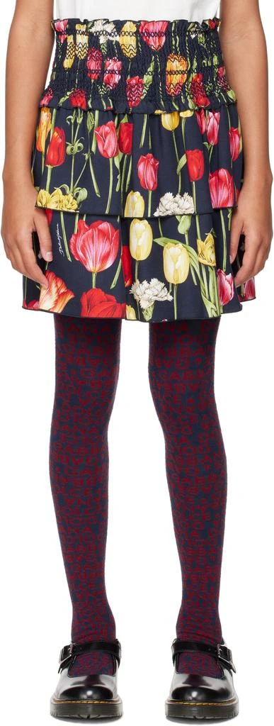 Dolce 
Gabbana Kids Navy Tulips Printed Skirt