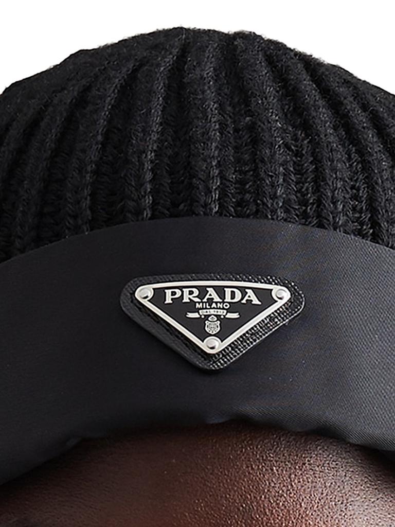 PRADA Re-Nylon Gabardine and wool cap 【公式通販】