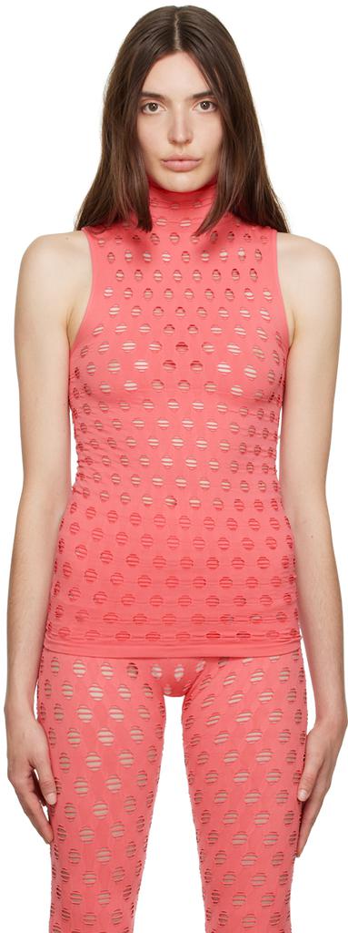 Maisie Wilen Pink Perforated Tank Top