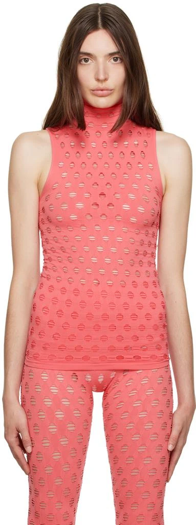 Maisie Wilen Pink Perforated Tank Top 1