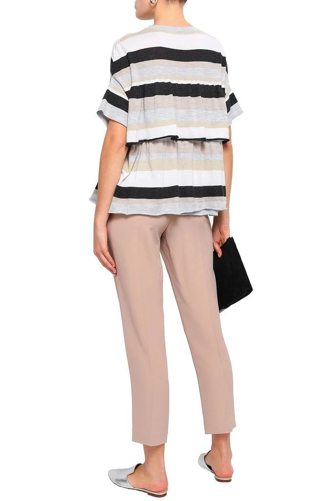 Brunello Cucinelli Layered striped cashmere-blend top 3