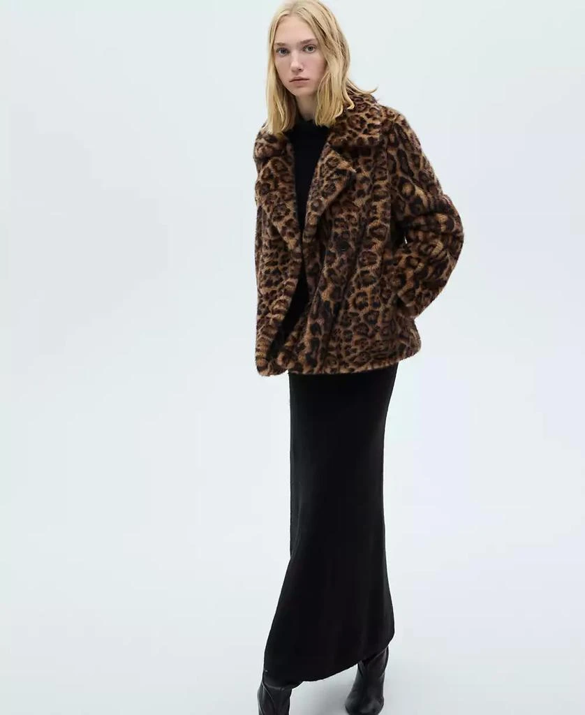 Mango Women's Leopard Regular Coat 6
