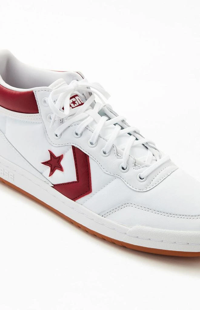 Converse White & Burgundy Fastbreak Pro Shoes 6