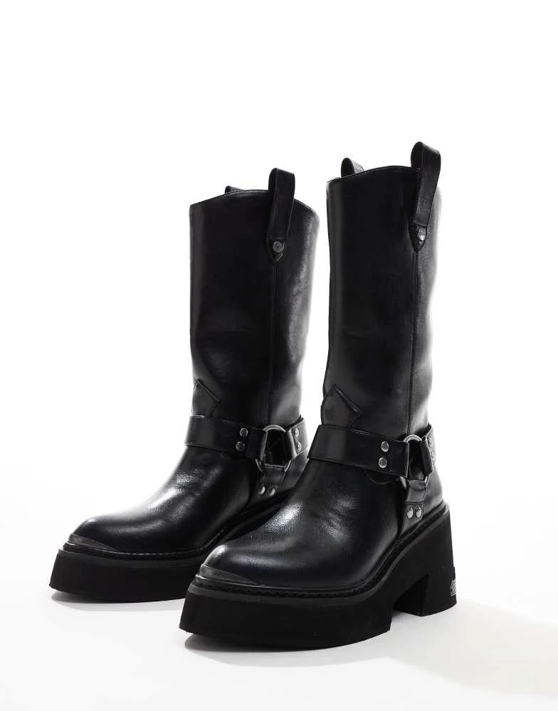 Buffalo Buffalo Biker boot in black 2