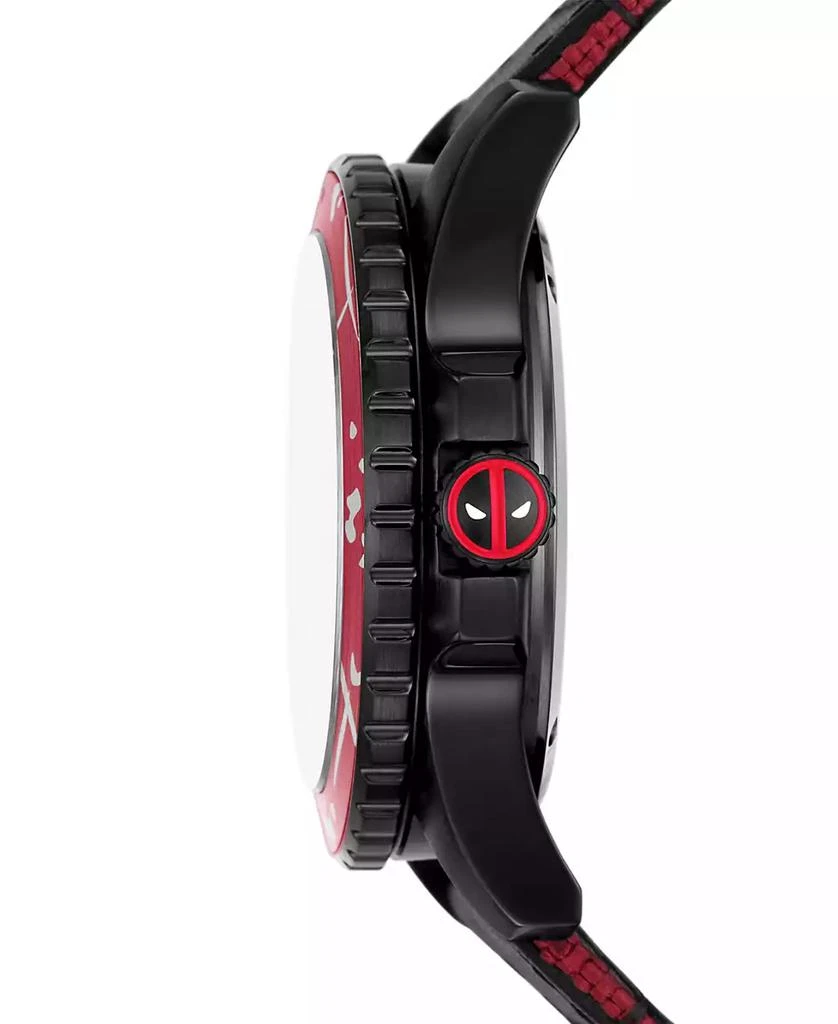 Fossil Unisex Marvel x Limited Edition Automatic Red and Black Nylon and Leather Watch, 42mm 2