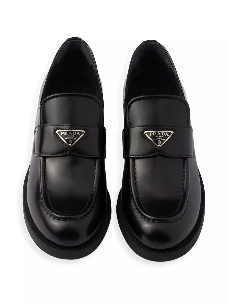 Prada Brushed Leather Loafers 3