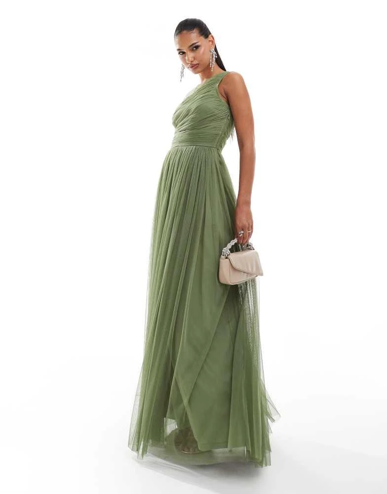 Lace & Beads Bridesmaid dress in deep olive-Green Lace & Beads Bridesmaid dress in deep olive-Green