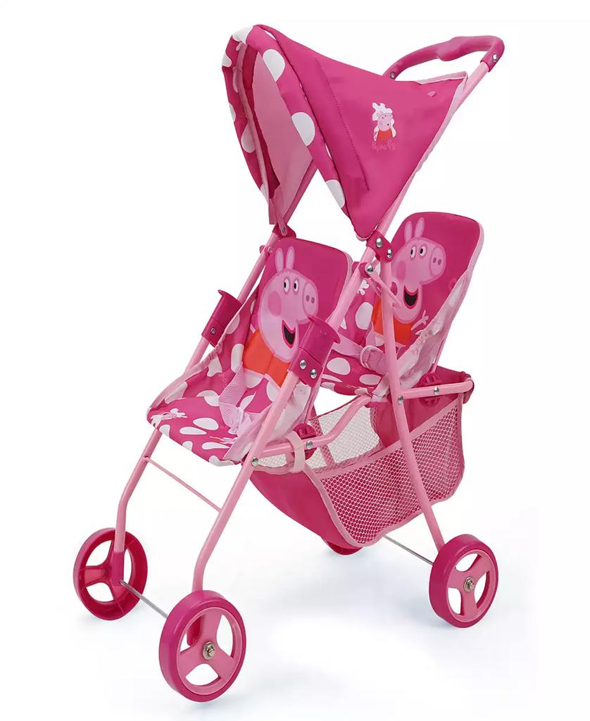 Peppa Pig Pink And White Dots Doll Twin Stroller