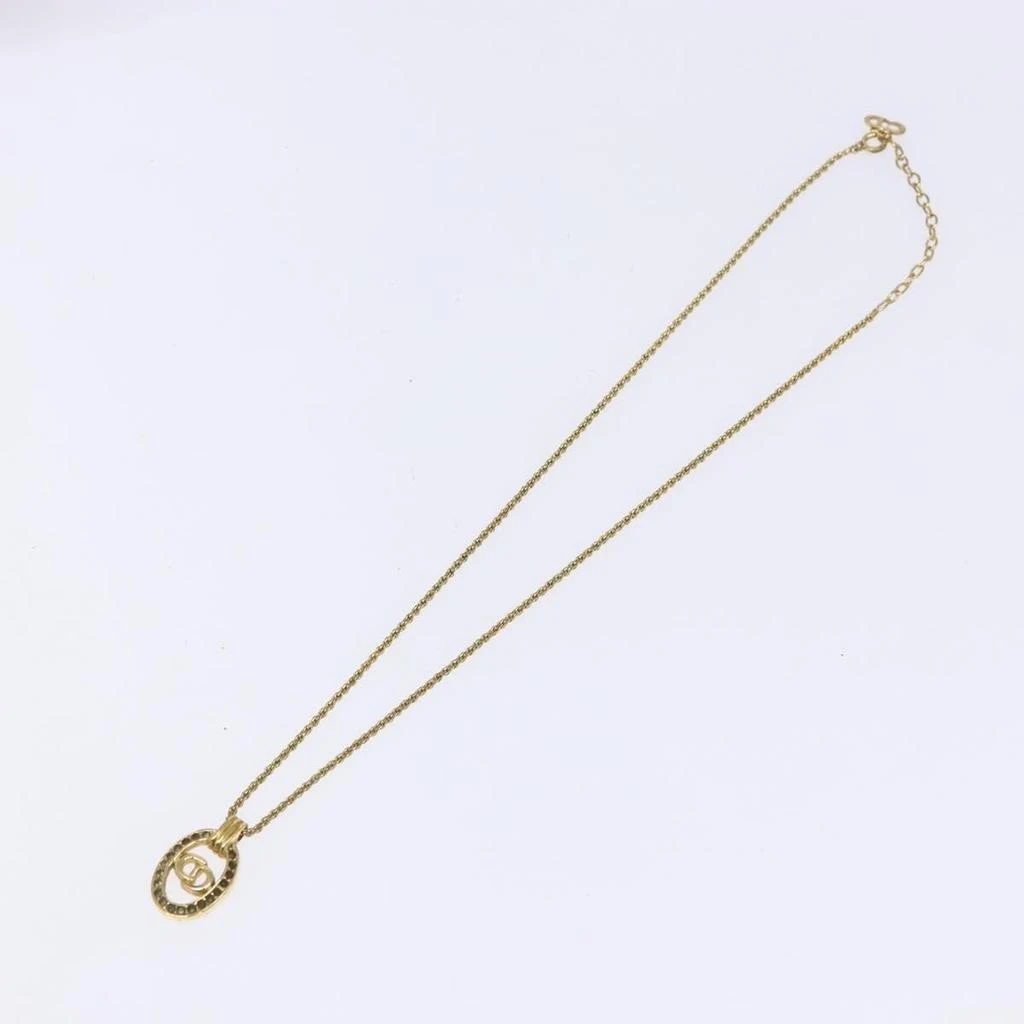 Dior Cd Round Pendant Necklace Metal And Crystals Metal Jewelry (Pre-Owned)